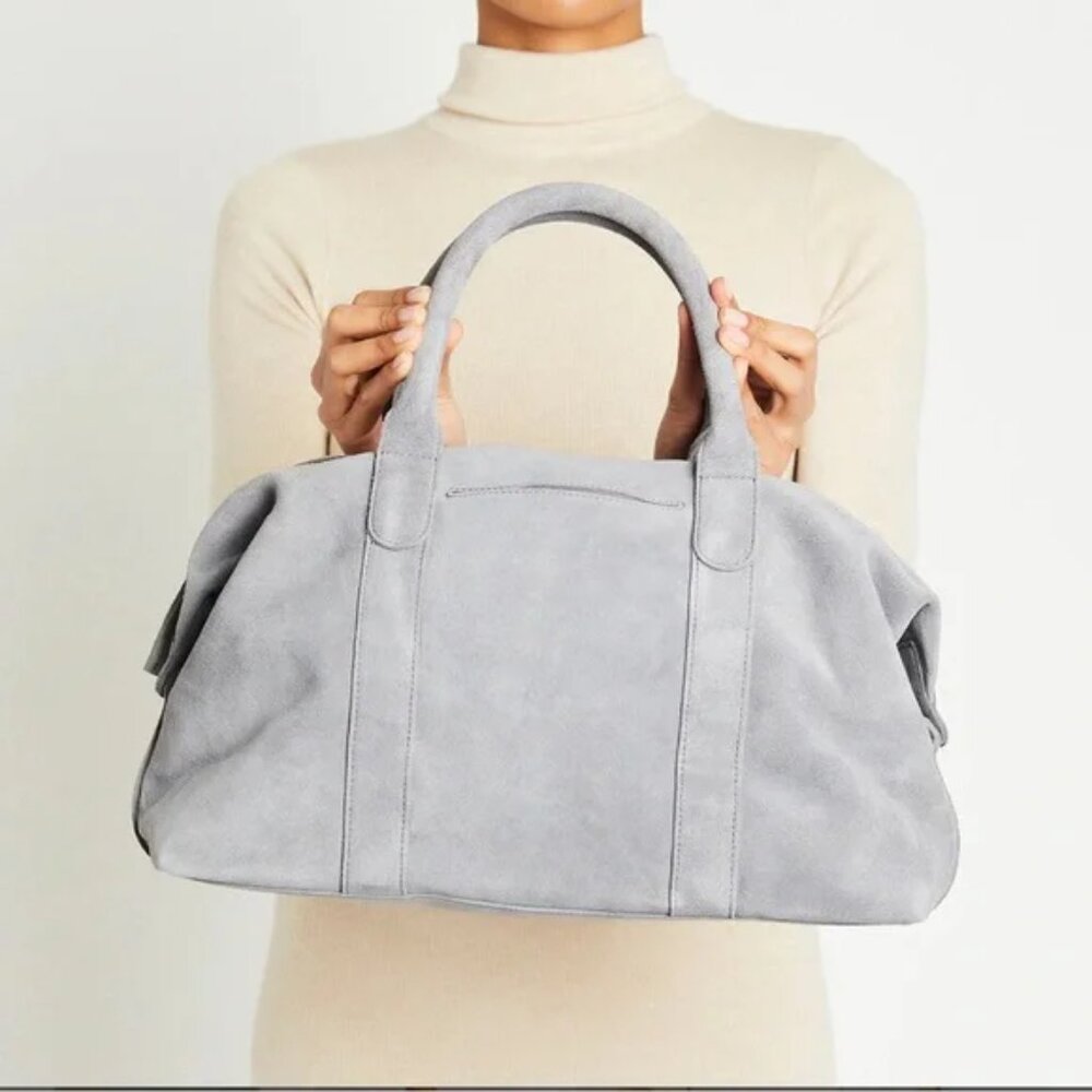 NWT M.I.L.A. Ria Suede Duffle Bag - Gray - Picture 2 of 4